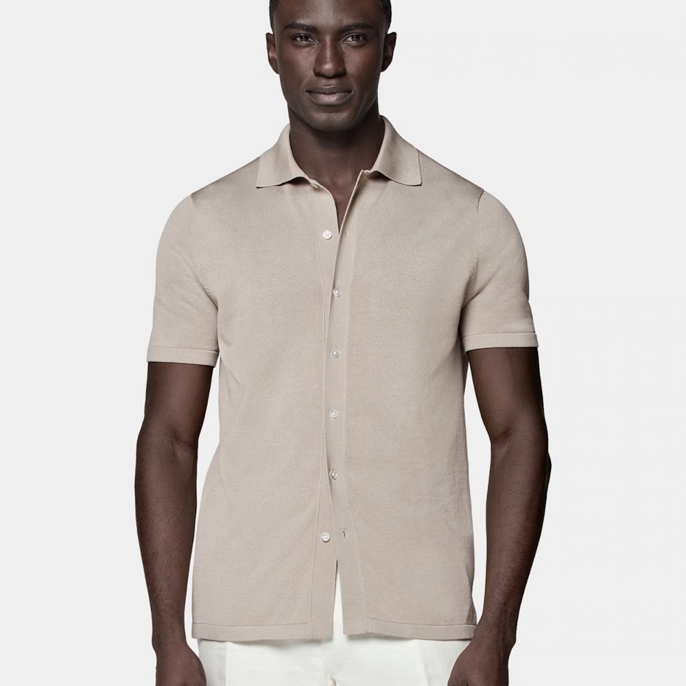 Suitsupply cotton silk Polo Cardigan